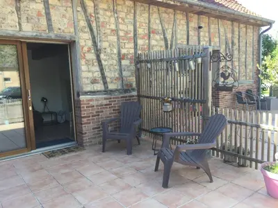 Terrasse ou espace extérieur de l'établissement location de chambre en petit duplex proche de la baie de Somme