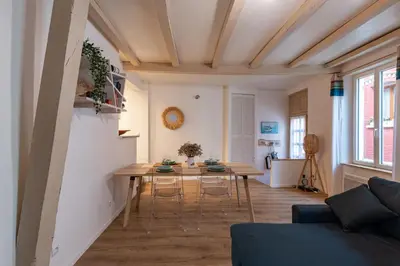 Coin salon dans l'établissement Les Templiers - maison avec cour à 20 m du port - Le Tréport