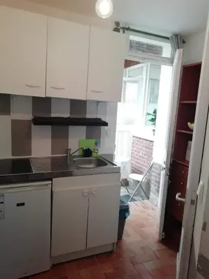 Cuisine ou kitchenette dans l'établissement Charmant Appartement 10mn Rouen