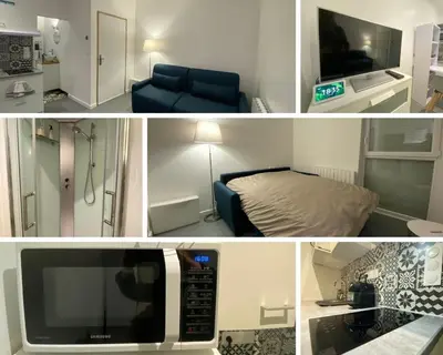 Télévision ou salle de divertissement dans l'établissement Casamara 2 studio au coeur du parc de la Hotoie