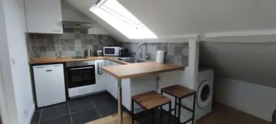 Cuisine ou kitchenette dans l'établissement Grand LOFT à Poissy