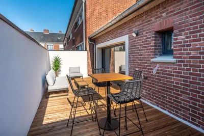 Balcon ou terrasse dans l'établissement DOWNTOWN ROOFTOP - CENTRE VILLE - WiFi - TERRASSE - NETFLIX