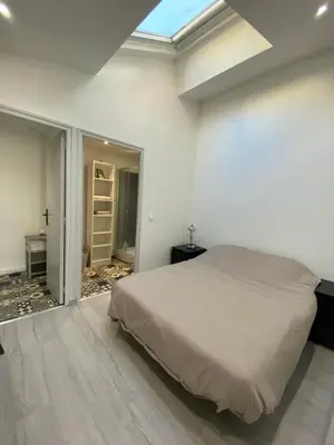 Un ou plusieurs lits dans un hébergement de l'établissement Casamara 1 T1 avec 2 couchages 10 min CHU