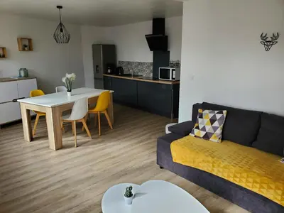 Cuisine ou kitchenette dans l'établissement Le cocon Dieppois - Appt spacieux avec parking privé
