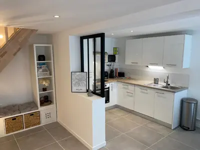 Cuisine ou kitchenette dans l'établissement Le Palm ✧ Duplex centre historique Rouen