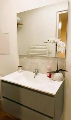 Salle de bains dans l'établissement Studio Netflix & Bed