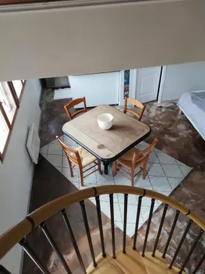 Coin salon dans l'établissement Le gîte de Vascœuil