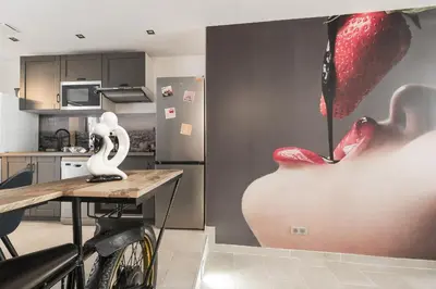 Cuisine ou kitchenette dans l'établissement Le Jardin secret