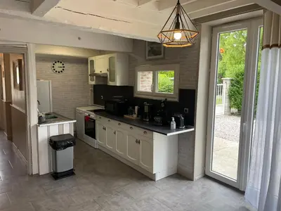 Cuisine ou kitchenette dans l'établissement Gites des marronniers proche du Tréport