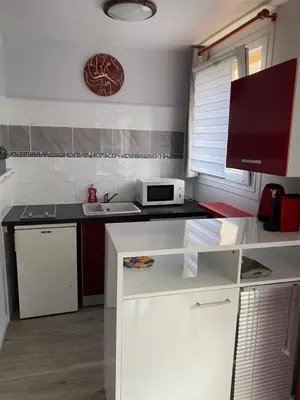 Cuisine ou kitchenette dans l'établissement Studio avec parking privé au cœur du Tréport