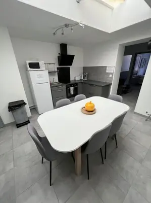 Cuisine ou kitchenette dans l'établissement L'amiénoise proche zenith stade cathédrale