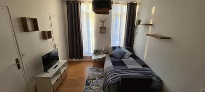 Télévision ou salle de divertissement dans l'établissement Cosy Studio au coeur de Rouen