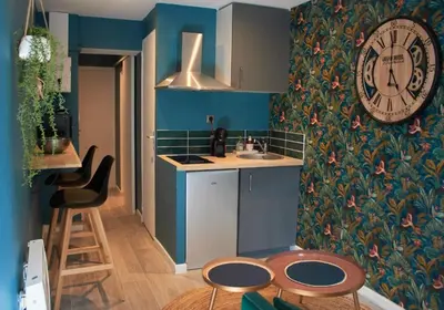 Cuisine ou kitchenette dans l'établissement Studio Eden Jacuzzi