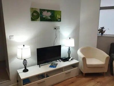 Télévision ou salle de divertissement dans l'établissement Le Grand Large