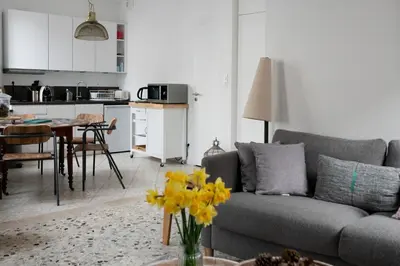 Cuisine ou kitchenette dans l'établissement Le Terrazzo - appartement lumineux centre Eu