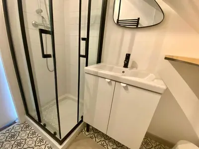 Salle de bains dans l'établissement Magnifique duplex pour huit personnes -070