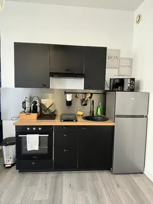 Cuisine ou kitchenette dans l'établissement Appartement Centre ville Louviers