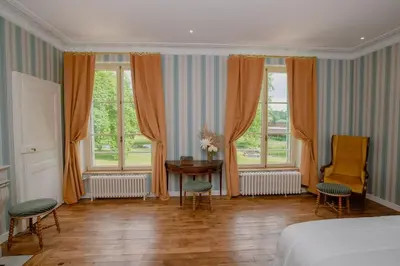 Un ou plusieurs lits dans un hébergement de l'établissement Domaine du Chateau Vert
