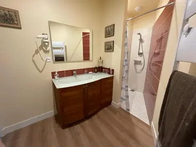 Salle de bains dans l'établissement Gîte proche de Dieppe et bord de mer