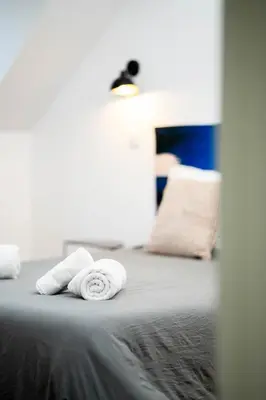 Un ou plusieurs lits dans un hébergement de l'établissement L'Air Marin - appartement 5mn à pied port Tréport
