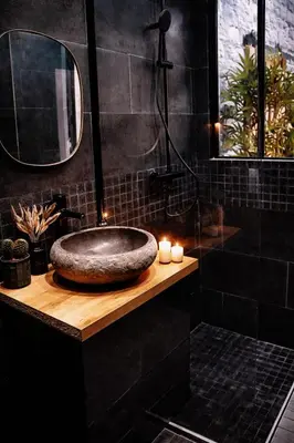 Salle de bains dans l'établissement L'Evasion romantique en Amazonie, SPA, 5 min centre ville, Écran cinéma, day use, Lit baldaquin