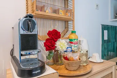 Cuisine ou kitchenette dans l'établissement L'instant Bornéo Superbe appartement avec jacuzzi