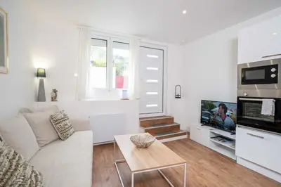 Cuisine ou kitchenette dans l'établissement L'Air des Falaises - appartement confort Tréport