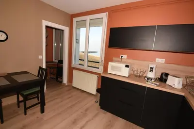 Cuisine ou kitchenette dans l'établissement La Jetée Appartement Vue Mer