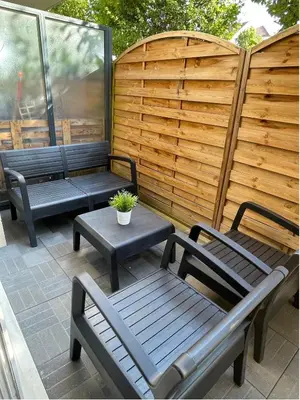 Terrasse ou espace extérieur de l'établissement Grand F3 à 30mn de Paris - Terrasse + Parking privé