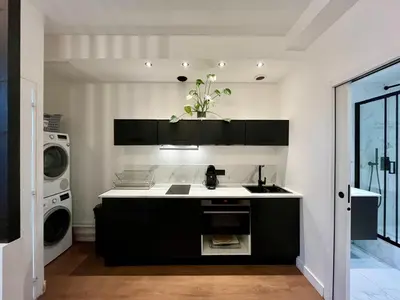 Cuisine ou kitchenette dans l'établissement Appartement Le Médicis - 2 chambres