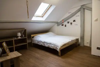 Un ou plusieurs lits dans un hébergement de l'établissement Maison de ville calme Rouen St.Paul 2ch proche CHU