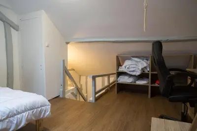 Un ou plusieurs lits dans un hébergement de l'établissement Maison de ville calme Rouen St.Paul 2ch proche CHU