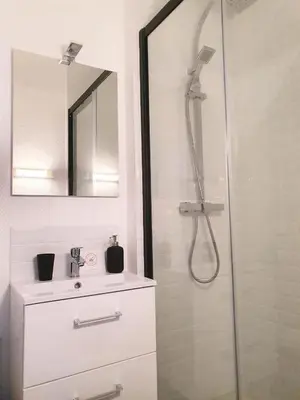 Salle de bains dans l'établissement L'Atelier d'Artiste, Proche gare SNCF - 3 chambres