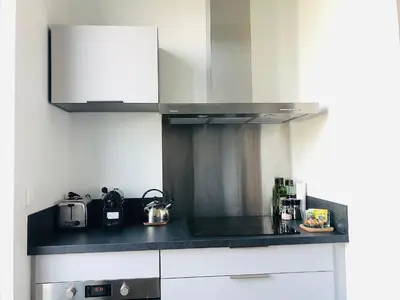 Cuisine ou kitchenette dans l'établissement Maison Gabriel Appartement PLUME