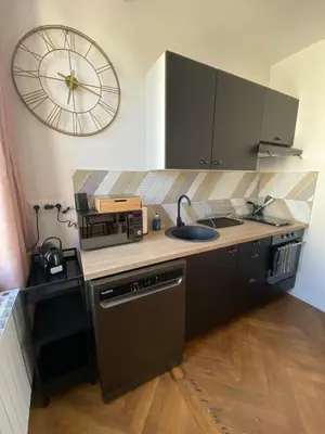 Cuisine ou kitchenette dans l'établissement Pink Cosy