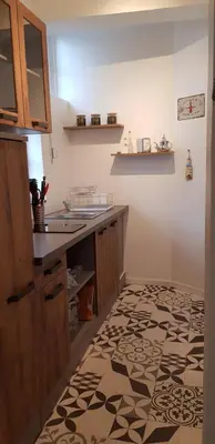 Cuisine ou kitchenette dans l'établissement Gîte de l'Orchidée